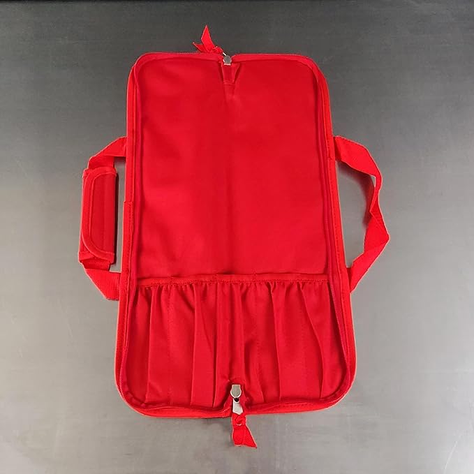 Ergo Chef 5 Pocket Chef Knife Case Roll Bag Bi-Fold (Red) Lightweight - Durable Nylon / Polyester Blend– Perfect for the Busy Traveling Chef