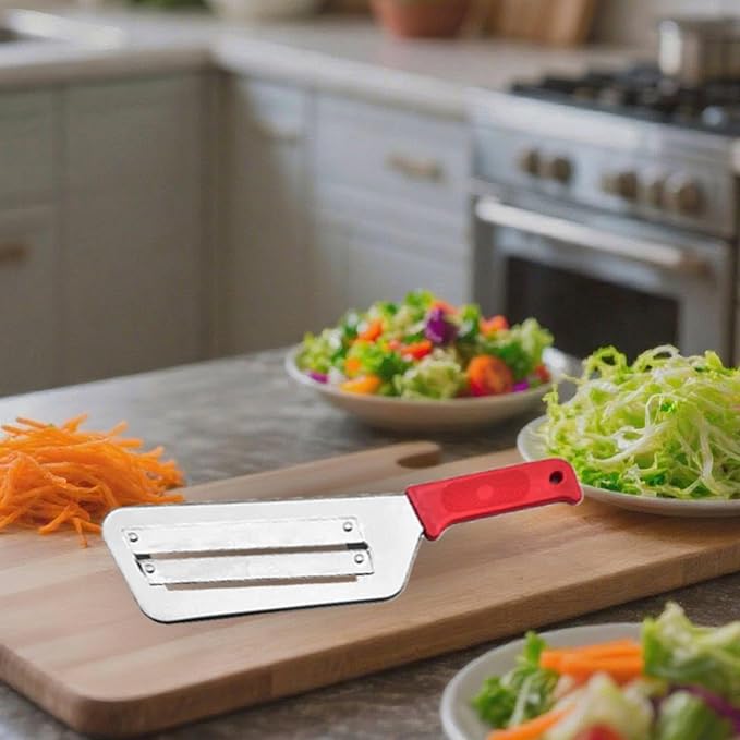 Cabbage Shredder,Cabbage Potato Julienne Vegetable Veggie Peelers for Kitchen,1 Pcs Red Stainless Steel Fruit Vegetable Slicer Slicers
