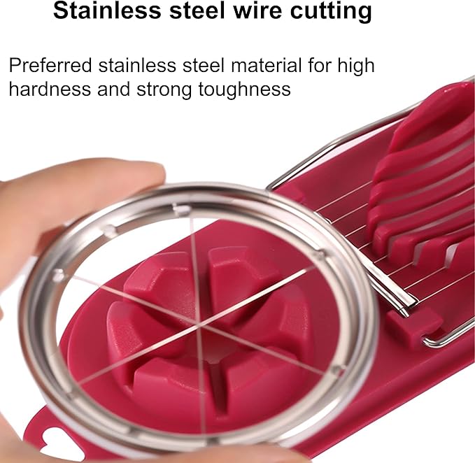 2 In 1 Multi-purpose Kitchentool Cutter Egg Boiled Egg Slicer, Can Be Used to Cut Hard-boiled Eggs cheese Fruit Strawberry Mushroom Kiwis (2PCS)
