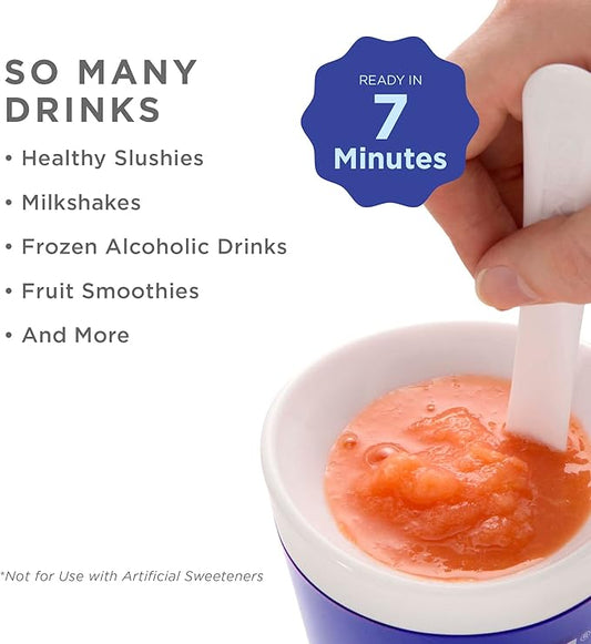ZOKU Original Slush and Shake Maker, Compact Make and Serve Cup with Freezer Core Creates Single-Serving Smoothies, Slushies and Milkshakes in Minutes, BPA-free, Blue