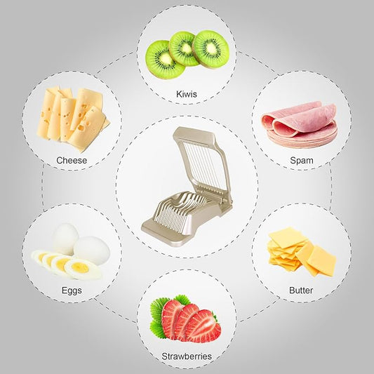 Egg Slicer for Hard Boiled Eggs Egg Cutter Strawberry Slicer (Gold)