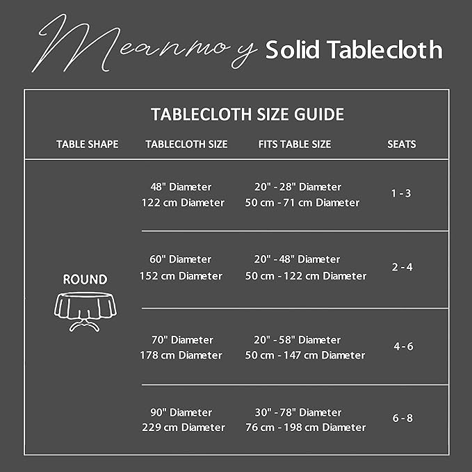 MEANMOY 2 Pack Burgundy 210 GSM Water & Stain Resistant Round Tablecloth - Solid 60 Inch Circle Table Cloth Cover in Wrinkle Free Washable Wipe Clean Polyester for Wedding, Party, Banquet (2 Pcs)