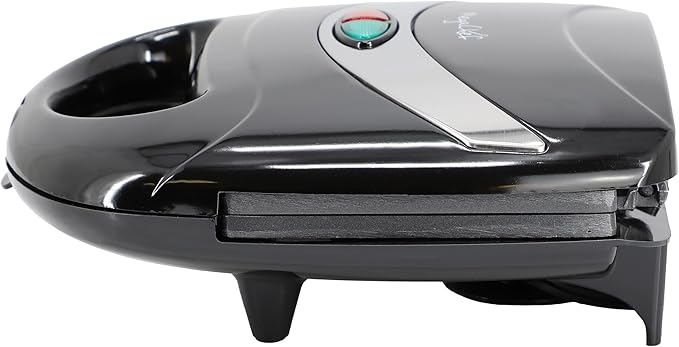 MegaChef Electric Compact Aluminum Nonstick Panin Press Grill Sandwich Maker, Countertop Appliance, Sandwich Grill, Upright Storage, Overheat Safety Protect (Triangle Plate)
