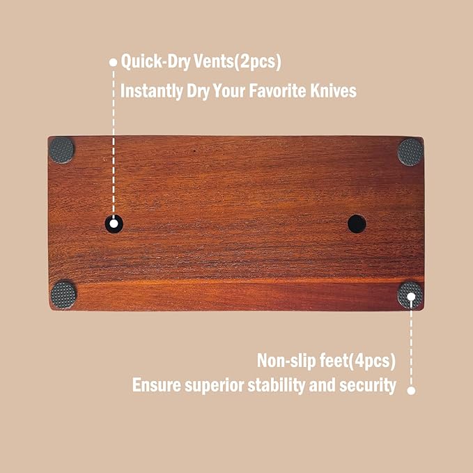 XXL Detachable Universal Knife Block for 28+ Knives, Acacia Wood Holder with Unique Easy-Clean Slots, Hygienic Countertop Storage, Dual Slots for Scissors & Sharpening Rod