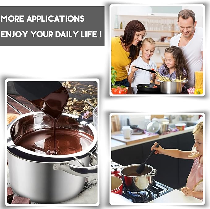 1000ML/1QT Double Boiler Chocolate Melting with 2QT 304 Stainless Steel Pot, Chocolate Melting Pot with Silicone Spatula