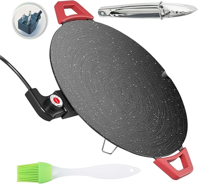 Non-Stick Electric Indoor Grill Pan, Multi-functional Electric Griddle Nonstick,Smokeless Grill with Adjustable Temperature, Portable Electric Griddle for Cooking Steaks,Pancakes & BBQ