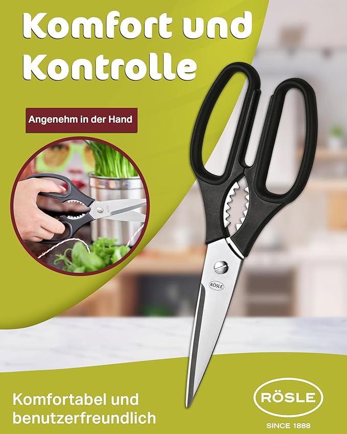 Rosle Scissors, for the Kitchen, for Cooking, Stainless Steel Blade, 22 cm, 96290