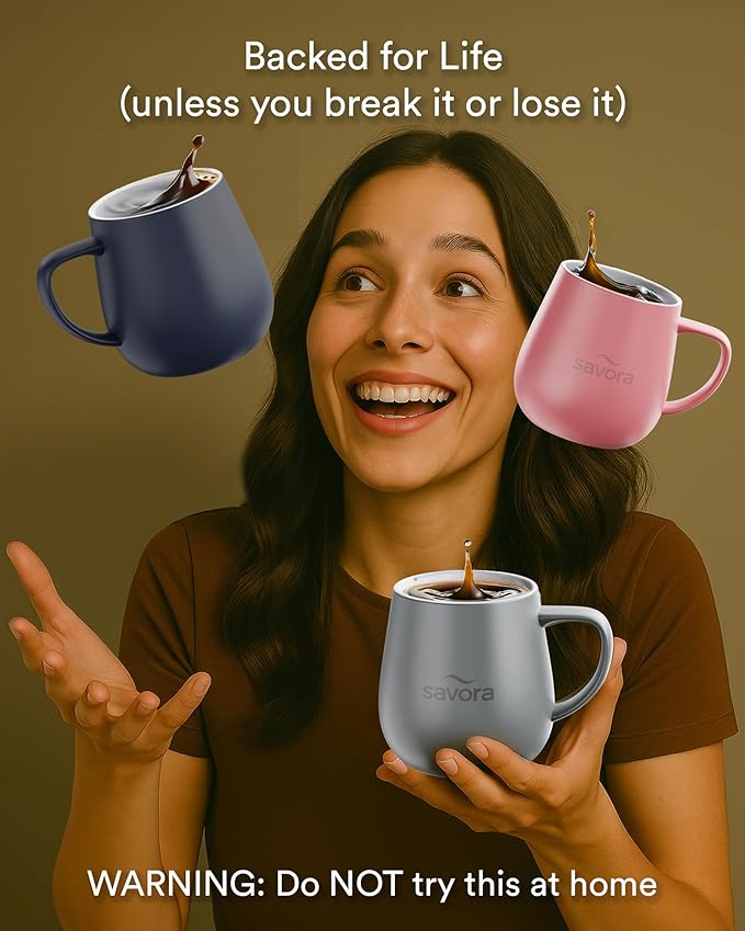 12oz IntelliHeat™ Coffee Mug | Barista’s Choice | Exclusive Wireless SmartSense Pad | Maintains Perfect 135°F | Hand-Crafted Ceramic Mug & Lid | Great for Tea Drinkers | Backed for Life - Grey