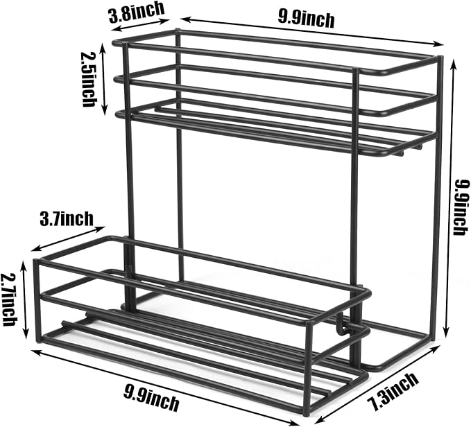 Coffee Syrup Rack (6 Bottle Capacity), Organizer for Coffee Bar & Kitchen, Small Wine Rack for Bar, Family & Storage