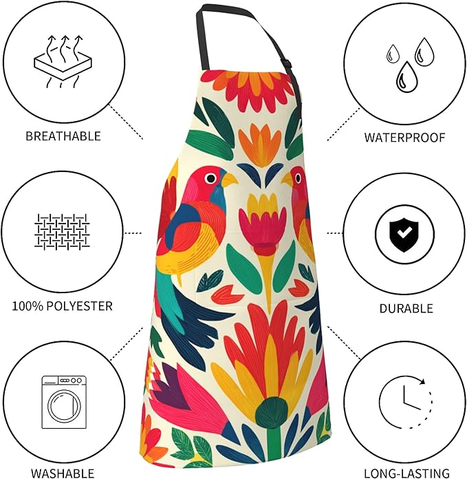 Apron with Pockets Aprons for Women Men Kitchen Chef Apron for Cooking Gardening Server Waitress Painting