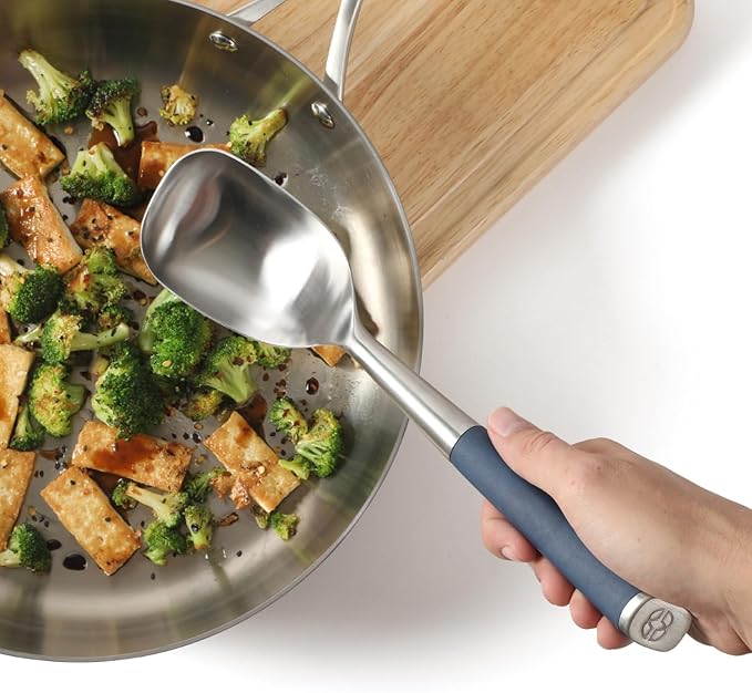 Calphalon Edge Stainless Steel Kitchen Spoon - Navy Blue