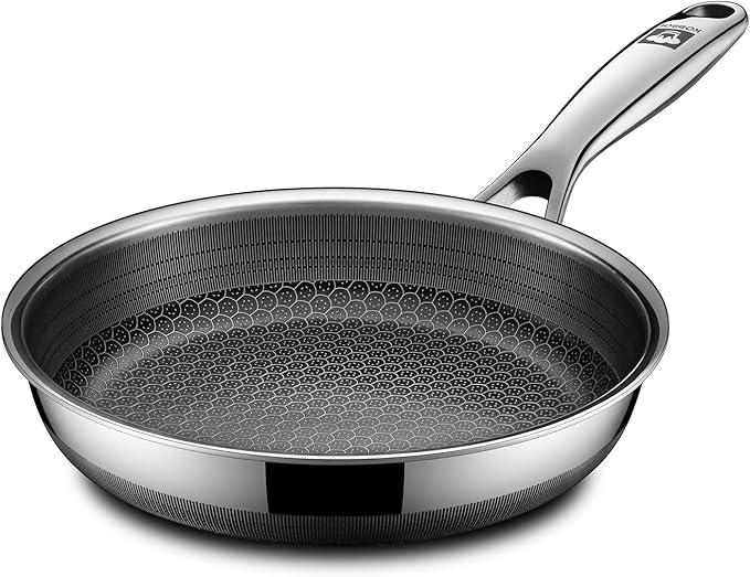 KOBACH 8in Nonstick Frying Pan - Stainless Steel Skillet, Dishwasher & Oven Safe, Compatible with Induction & Gas Stoves, Non-Toxic & Easy to Clean