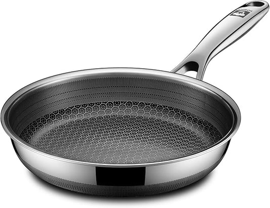 KOBACH 8in Nonstick Frying Pan - Stainless Steel Skillet, Dishwasher & Oven Safe, Compatible with Induction & Gas Stoves, Non-Toxic & Easy to Clean