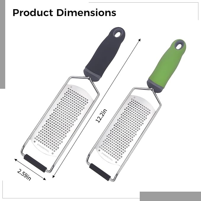 Generic 2-Pack Zesters, 12.2 In Stainless Steel Graters For Cheese, Lemon, Ginger, And Chocolate