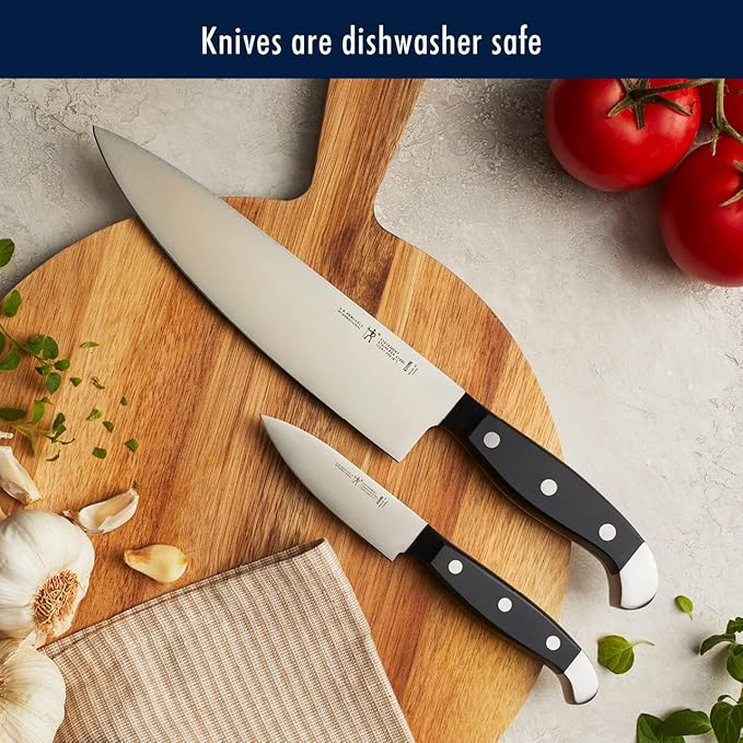 HENCKELS Statement Premium Quality 15-Piece Knife Set with Block, Razor-Sharp, German Engineered Informed by 100+ Years of Mastery, Lightweight and Strong, Dishwasher Safe