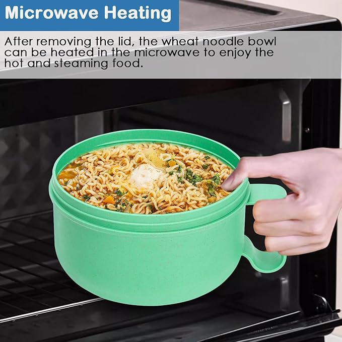 Unbreakable Microwave Soup Mugs with Lids and Handles,Microwave Ramen Bowl with Lid for Soup and Instant Noodles,Oatmeal, Gumbo, Salad,BPA Free