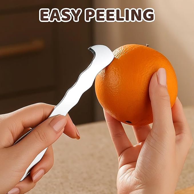 6-Pack Orange Peeler, Orange Peeler Tool, with 4 Plastic and 2 Stainless Steel Peelers, Easy to Use, Efficient Fruit Peeling