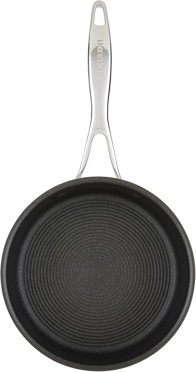 Circulon C1 Series Clad Stainless Steel with ScratchDefense Technology Cookware Nonstick Induction Saucepan with Lid, Metal Utensil Safe, 3 Quart - Polished Stainless Steel