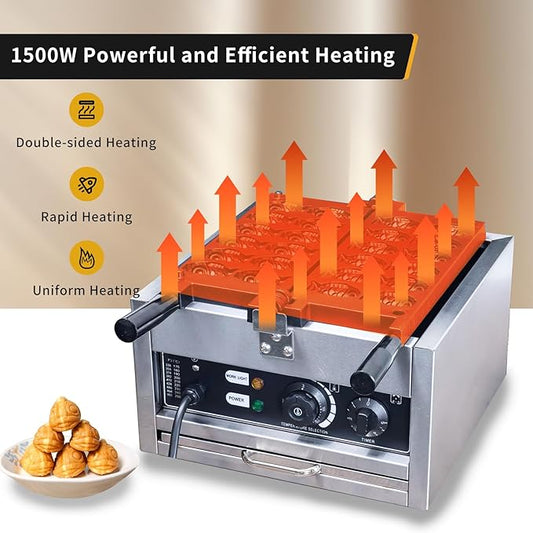 Mini Fish-Shaped Waffle Maker/Taiyaki Fish Waffle Maker - Non-Stick Teflon Coating, 50-300/122-572 Adjustable