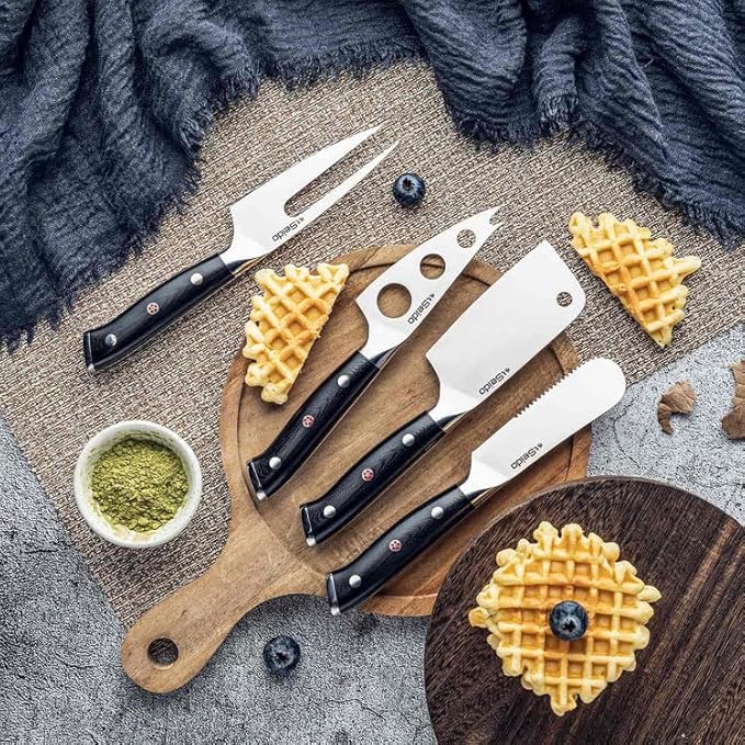 Seido Knives Shujin 4-Piece Charcuterie & Cheese Knife Set – Master Every Slice & Spread with Precision Elegance
