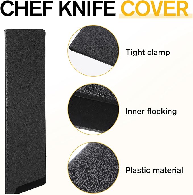 Tucnoeu 3pcs Universal 8.6 x 2.2Inch Knife Cover with Felt Lining, Waterproof Knife Guard,Knives Cover for Kitchen Knives Storage, Travel Protection