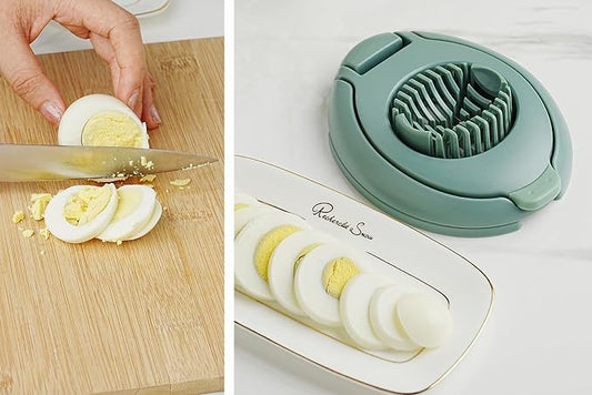 New Talent Slicing Styles Egg slicer Hard Boiled eggs Kitchen helper Dishwasher Safe (Yellow)