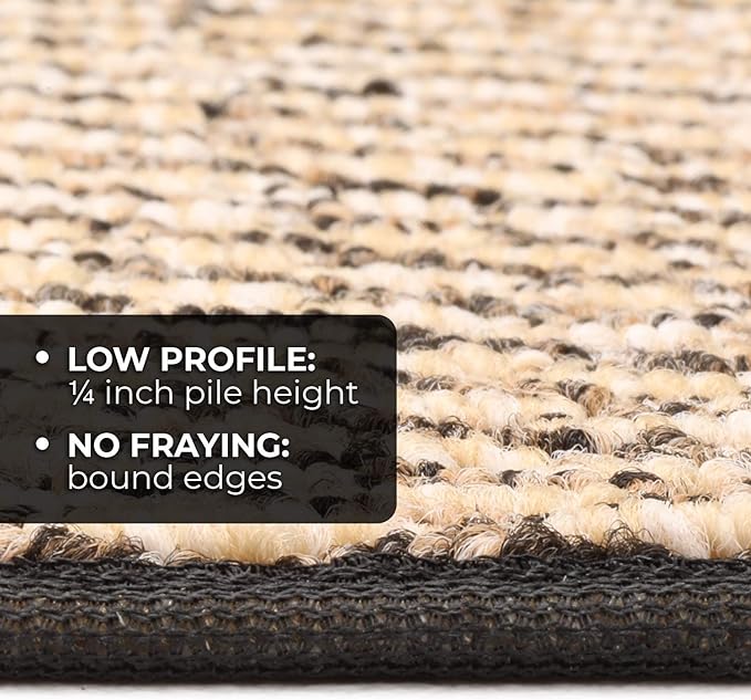House, Home and More Skid-Resistant Carpet Runner - Black Ripple - 12 Feet X 27 Inches