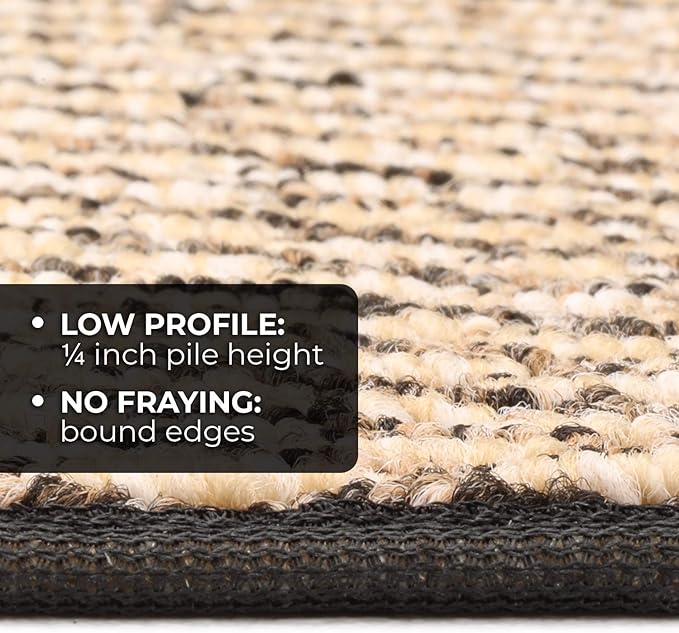 House, Home and More Skid-Resistant Carpet Runner - Black Ripple - 8 Feet X 48 Inches