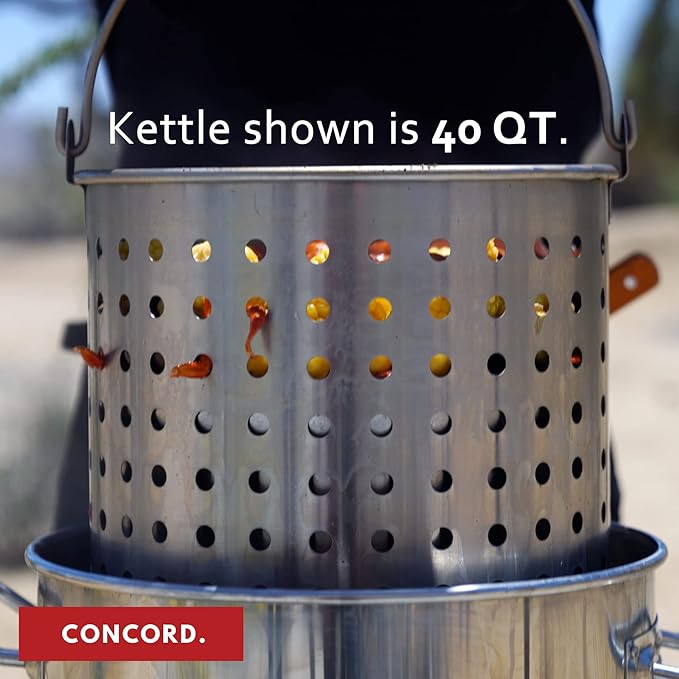 CONCORD Stainless Steel Stock Pot w/Steamer Basket. Cookware great for boiling and steaming (40 Quart)
