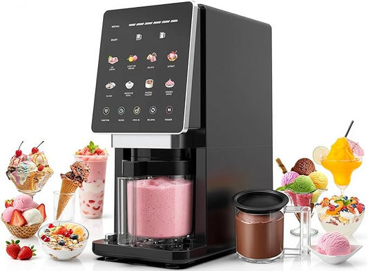 Valentine’s Day Gift – Ice Cream Maker & 10-in-1 Frozen Treat Maker, 20 oz 1 Pint, Mix-In + Re-Spin for Creamier Texture, Gelato/Sorbet/Slushie/Frozen Yogurt/Milkshake/Smoothie Bowls, Recipe Guide