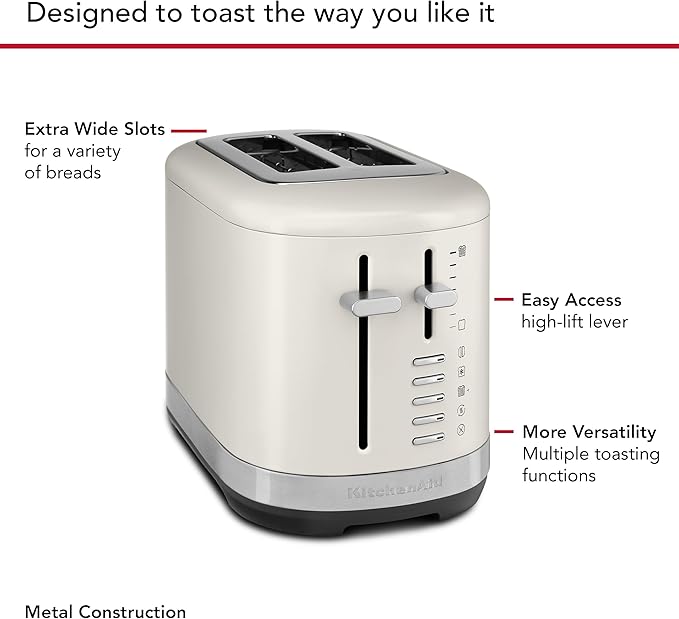 KitchenAid 2 Slice Toaster, KMT2109, Porcelain White