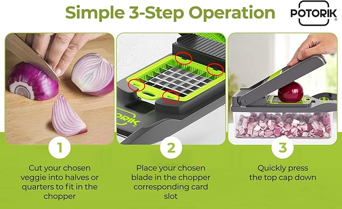 16-in-1 Vegetable Chopper & Mandoline Slicer – Multifunctional Food Chopper with Container, Vegetable Cutter, Dicer & Spiralizer for Onion, Salad & Fruits – Kitchen Gadget Essential