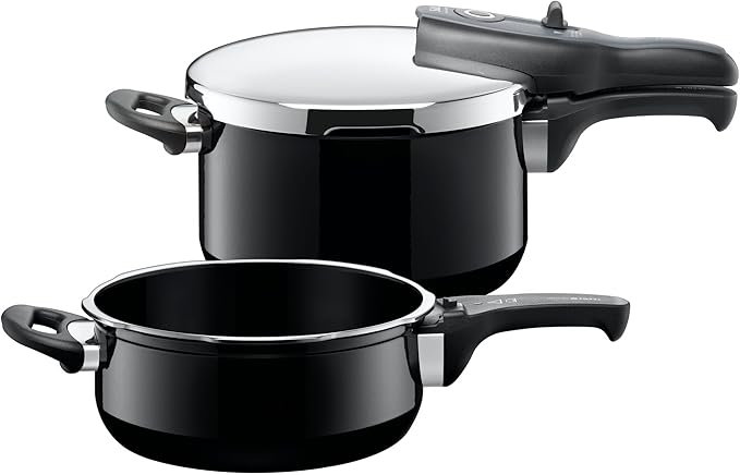 Silit "Sicomatic - T-Plus Duo Pressure Cooker, Black, 3/4.5 Litre