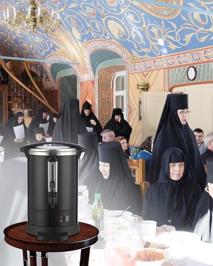 GarveeHome 120 Cups Coffee Urn,18 L/4.8 gal Double Wall Commerical Coffee Maker for Buffet Catering Wedding Gathering,Large Capacity Hot Coffee Dispenser,Stainless Steel Hot Water Urn