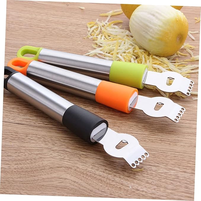 Cabilock Stainless Steel Lemon Zester and Grater Peeler with Channel for Easy Citrus Slicing Random Color for Desserts Cocktails and Fresh Cooking