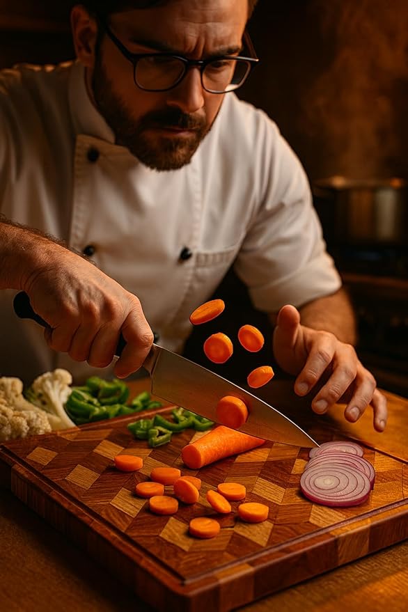 Terra Cutting Board for Kitchen – Thick Reversible with Deep Juice Groove 15x11Inch – Premium Hardwood (Premium)