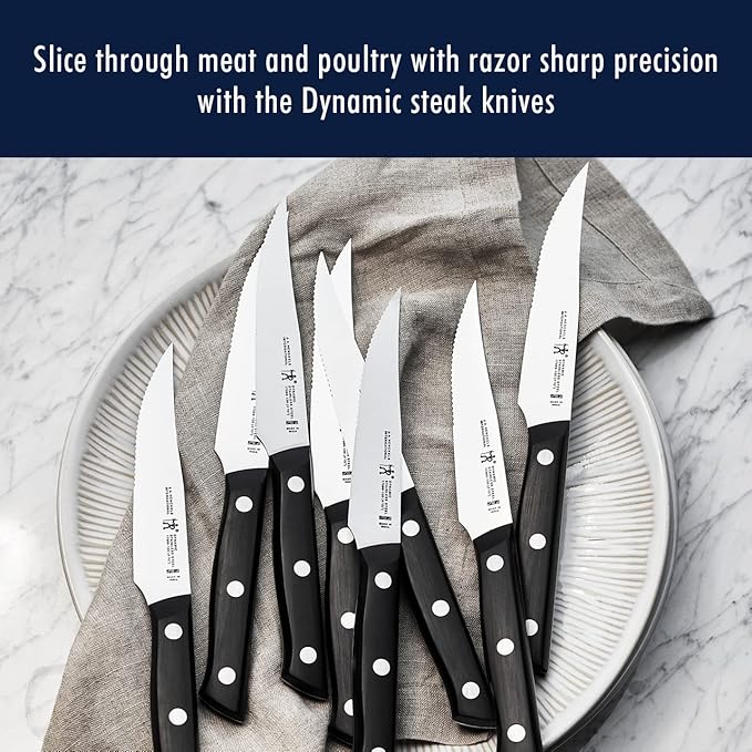 HENCKELS Dynamic Razor-Sharp 15-Piece Knife Set, Chef Knife, Bread Knife, Steak Knife, German Engineered Informed by 100+ Years of Mastery