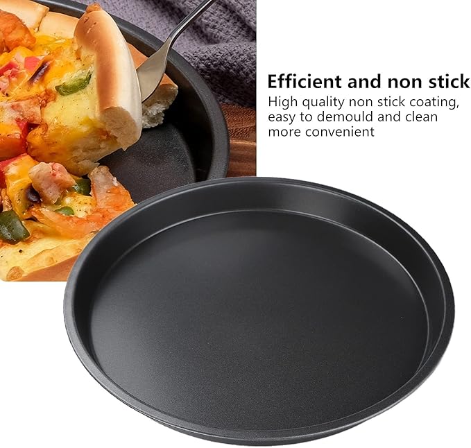 Tomotato 2Pcs Pizza Pan, 6in/9in/10in/12in Deep Dish Round Pizza Pan for Oven, Non Stick Thickened Carbon Steel Baking Pan for Home Kitchen, Dishwasher Safe(10in)