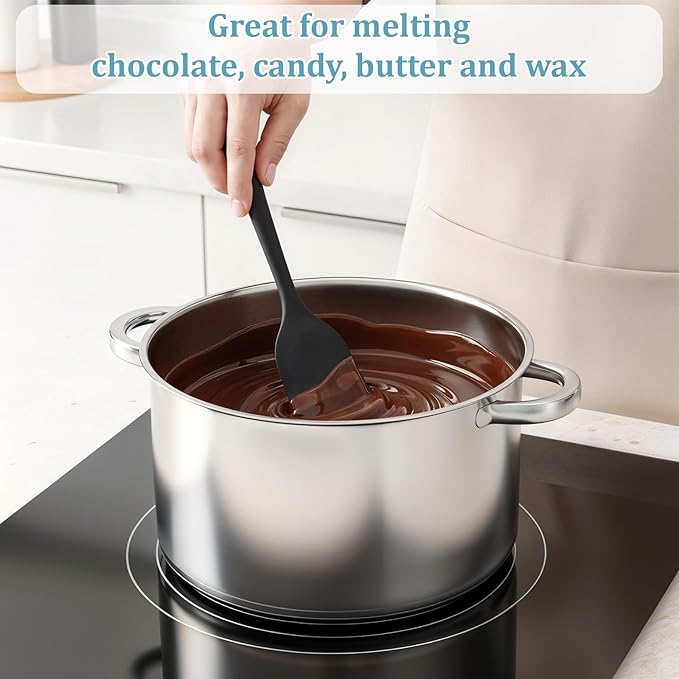 Double Boiler Pot Set, 3500ML/3.1QT Melting Bowl with Scale, 5000ML/ 4.5QT Dual-Handle Pot, Stainless Steel Double Boiler Set with Silicone Spatula, for Butter, Chocolate, Wax