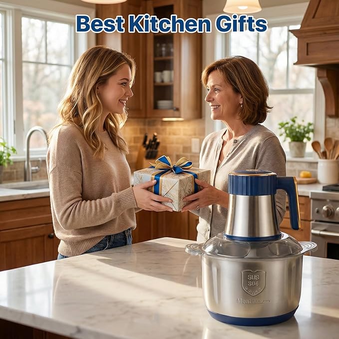 20 Cups Large Capacity Food Processor,5 Speed Electric Meat Grinder Chopper,500W Powerful Copper Motor 6 Bi-Level Blade Meat Processor for Vegetable, Nuts, Onion, Garlic with 304 Stainless Steel Bowl