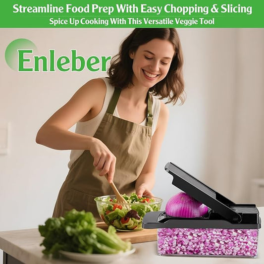 12 in 1 Vegetable Chopper Mandoline Slicer, Dicer Shredder Julienne Food Veggie Onion Chopper Cheese Grater with Container Salad Cutter Multi All-in-1 Kitchen Gadgets & Home Essentials