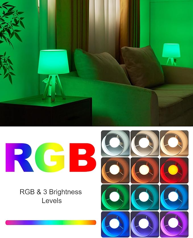 UMEXUS Cordless Table Lamp, Rechargeable Battery Powered, Timer & Dimmer & Remote Control & Color-Changing, Fabric White Shade, Small Tripod Lighting Patio Bedroom Living Room Home Office
