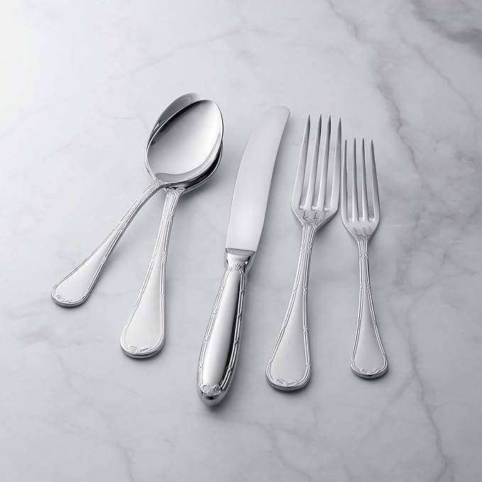 Supreme Housewares 20-Piece 18/8 Stainless Steel Flatware Set, Service for 4, Include Knives Forks Spoons Teaspoons Salad Forks, Mirror Polished, Dishwasher Safe (Shell)
