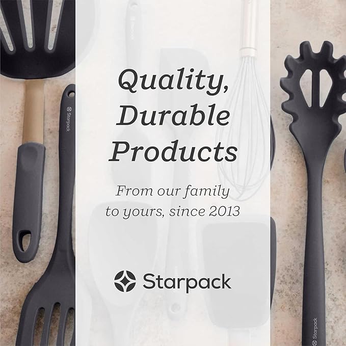 StarPack Premium Silicone Kitchen Tongs Set of 2 (9-Inch & 12-Inch) - Stainless Steel with Non-Stick Silicone Tips, High Heat Resistant to 480°F, For Cooking, Serving, Grill, BBQ & Salad (Stormy Grey)