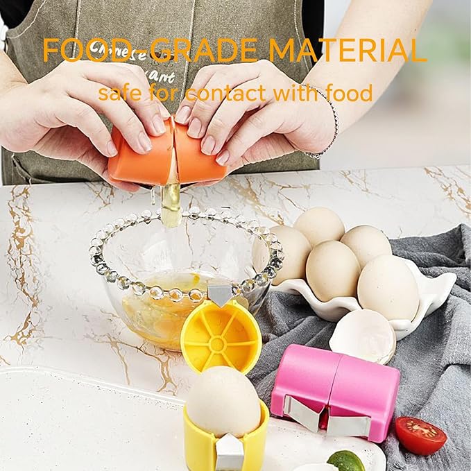 3 PCS Egg Shell Opener, Egg Peeler Tool Handheld Egg Topper Cutter Tool Easy Egg Cracker Tool Egg Slicer for Raw Eggs Kitchen Gadgets for Cooking and Baking