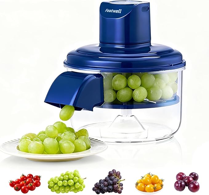 Featwell Electric Grape Peeling Machine, Automatic Vegetable Peeler for Grape Cherry & Garlic Tomato, 20-Second Fast Peeling, Rechargeable & Easy Wash, for Home and Commercial Kitchens