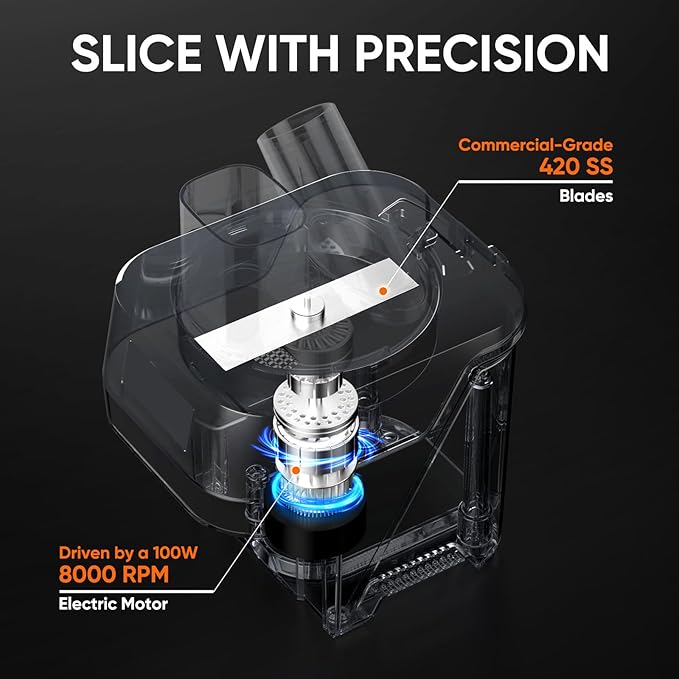 5-in-1 Electric Vegetable Chopper, Commercial Food Dicer - Multifunctional Vegetable Cutter Processor with Dual Feed Chutes for Dicing, Slicing, Grating and Julienning