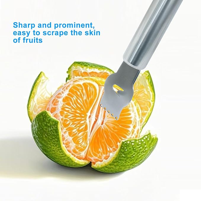 1Pc Lemon Peeler Tool and 1Pc Y Shaped Fruit Peeler, Stainless Steel Lemon Zest Peeler with Channel Knife, Lemon Twist Peeler for Bar Cocktails, Kitchen