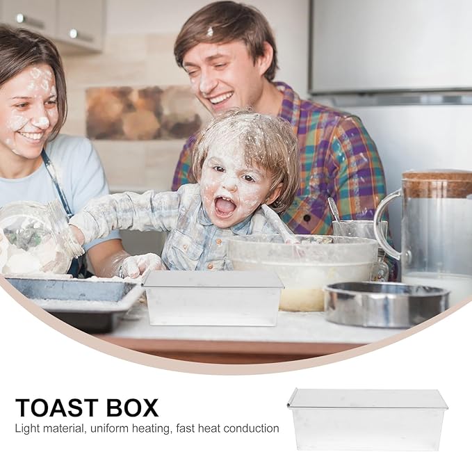 BESPORTBLE Toast Mold and Non-stick Bread Pan with Lid 1200g Loaf Baking Box for Kitchen Baking Supplies and Toast Making