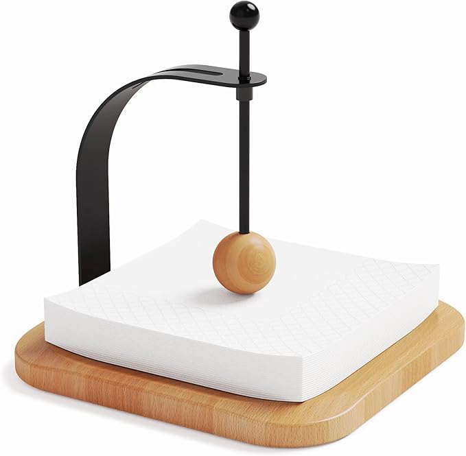 Napkin Holder for Table, Wood Napkin Holders for Paper Napkins, Cocktail Napkin Holder, Suitable for Kitchen, Restaurant, Bar, Office, Parties, Home Décor, Hotel, Cafe (Beech Wood)